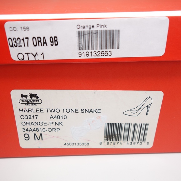 Coach Harlee Two Tone Snake Leather Pump Heels With Original Box, Size 9B - Picture 16 of 16